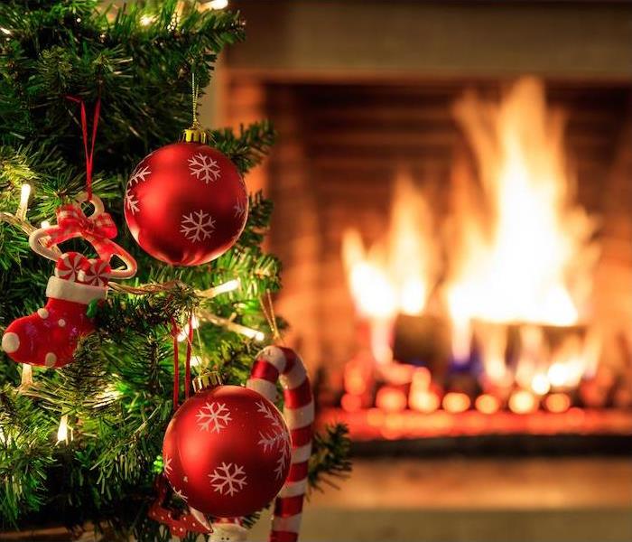 < img src =”tree.jpg” alt = "a small Christmas tree in front of a burning fireplace "