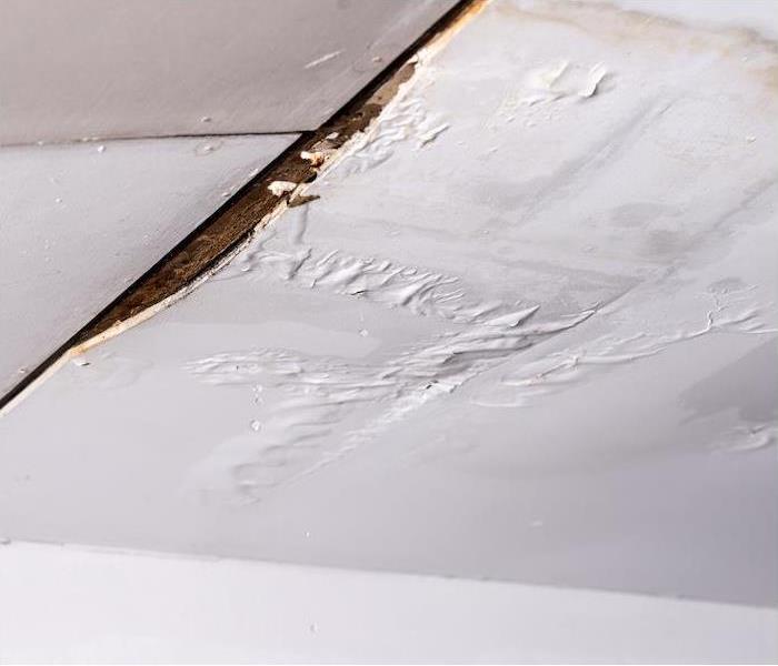 < img src =”water.jpg” alt = "a white ceiling showing signs of water damage from a leak " >   